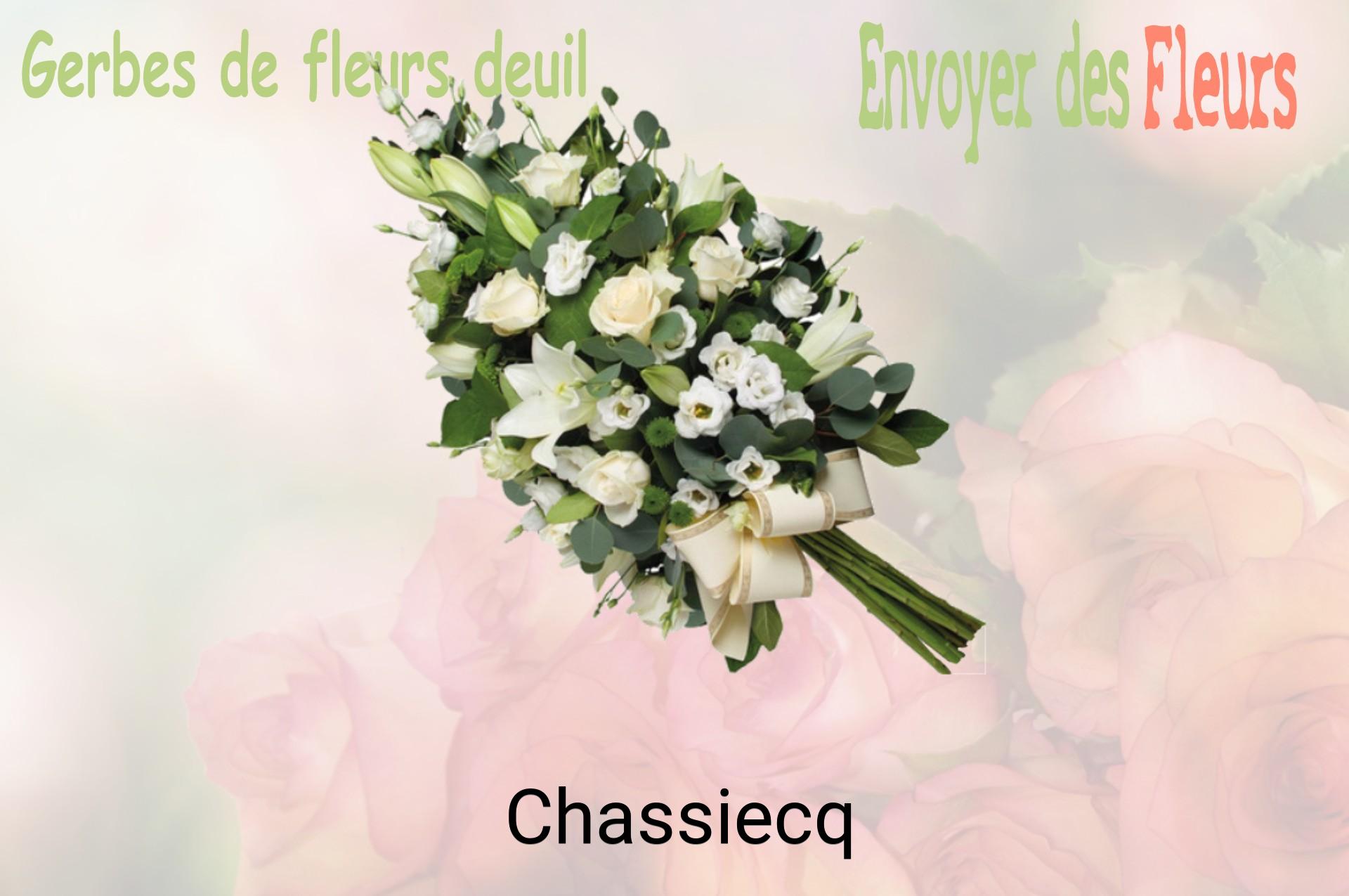 Gerbe de fleurs de deuil livrée à Chassiecq